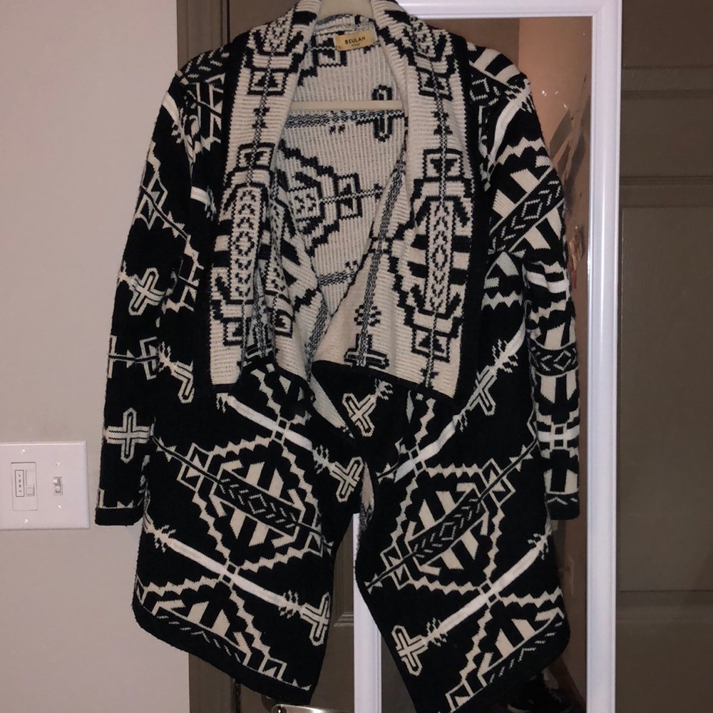 Black and white patterned sweater